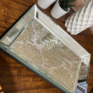 Elegant Gold and Silver Mirrored Tray